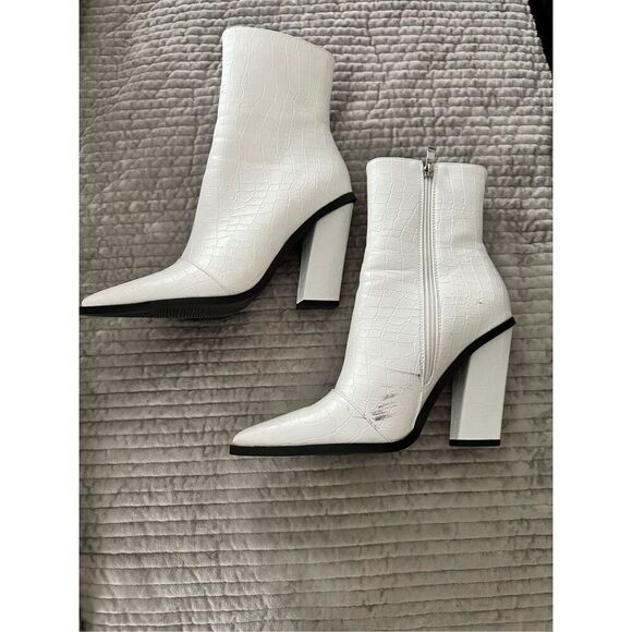 NWOB Just Croc Off Faux Leather Heeled Boots - Picture 1 of 7